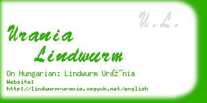 urania lindwurm business card